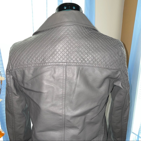 Forever 21 | Womens Gray Moto Faux Leatherette Jacket - Picture 5 of 6